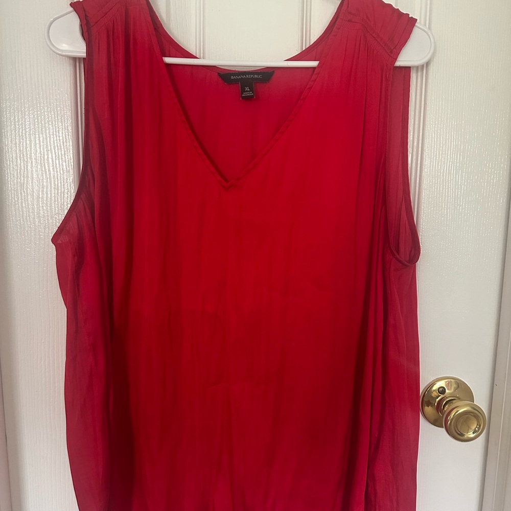 Banana Republic Red Sleeveless Tank Top